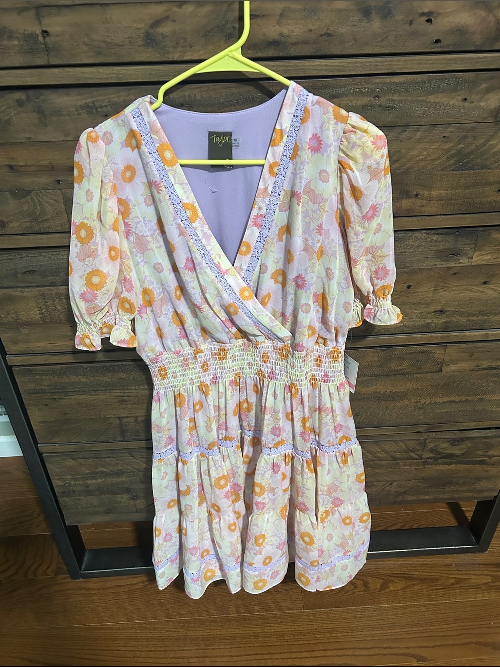 Taylor Floral Wrap Dress in Lavender, Orange & Pink. Whimsy. Fairy core. Floral